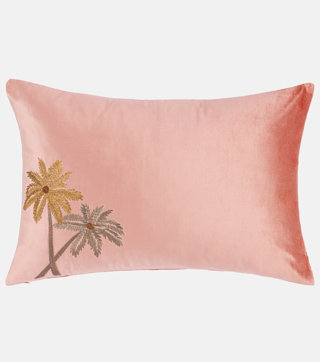 Palms embroidered velvet cushion | Les-Ottomans