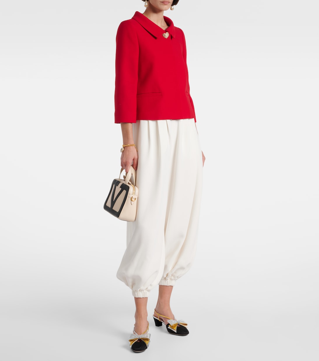 Cady Couture silk wide-leg pants | Valentino