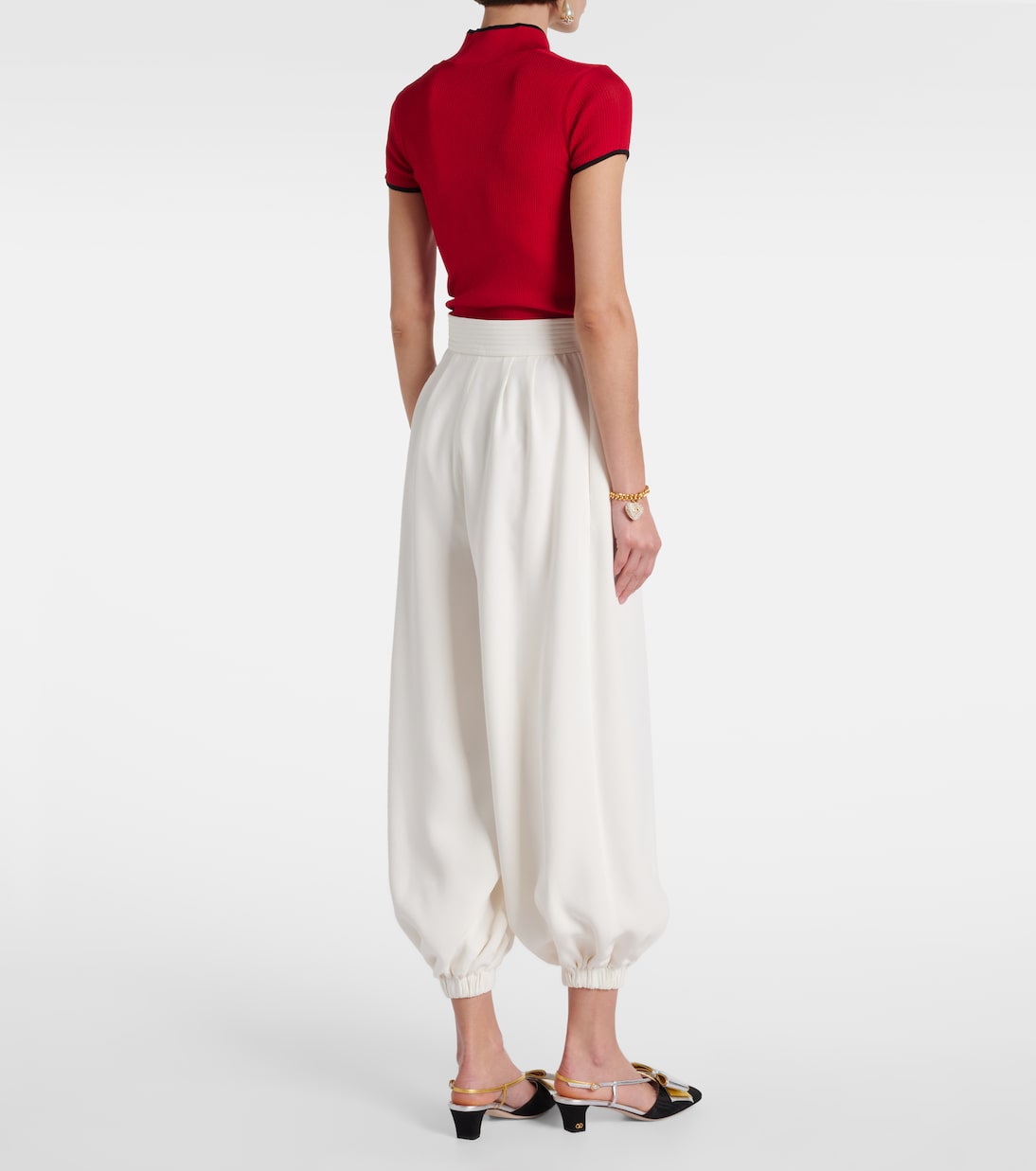 Cady Couture silk wide-leg pants | Valentino