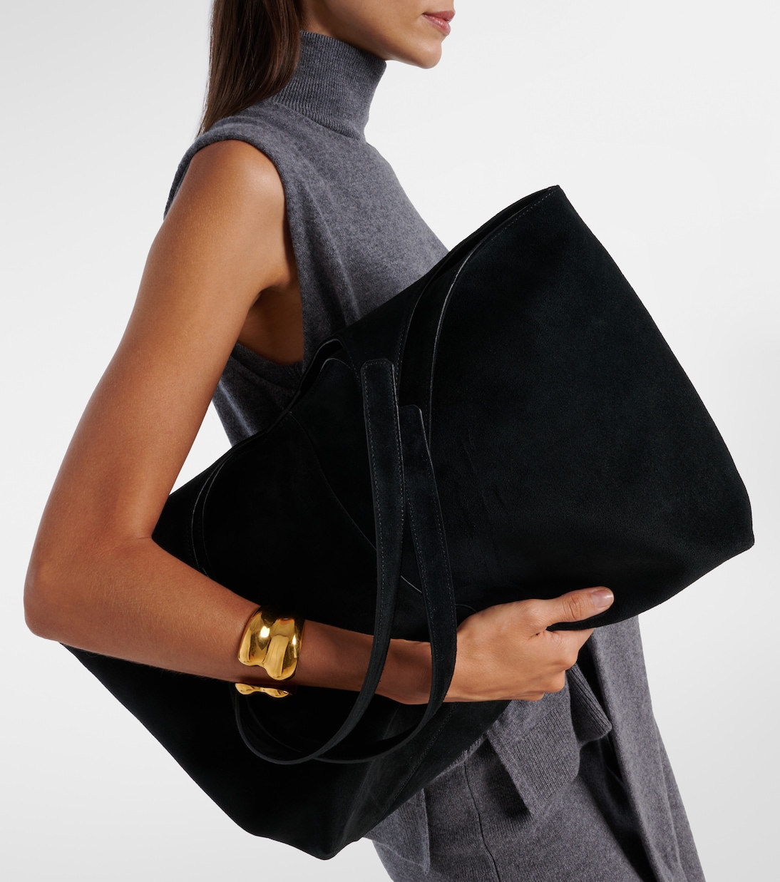 Tote Bag Cabas aus Veloursleder | Aesther Ekme