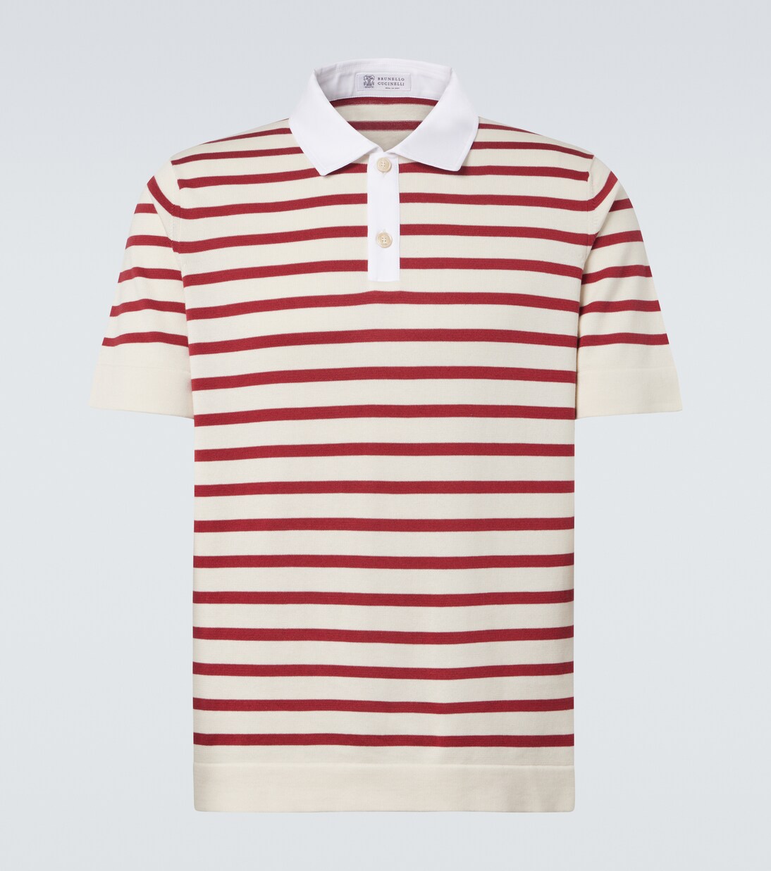 Striped cotton polo shirt | Brunello Cucinelli