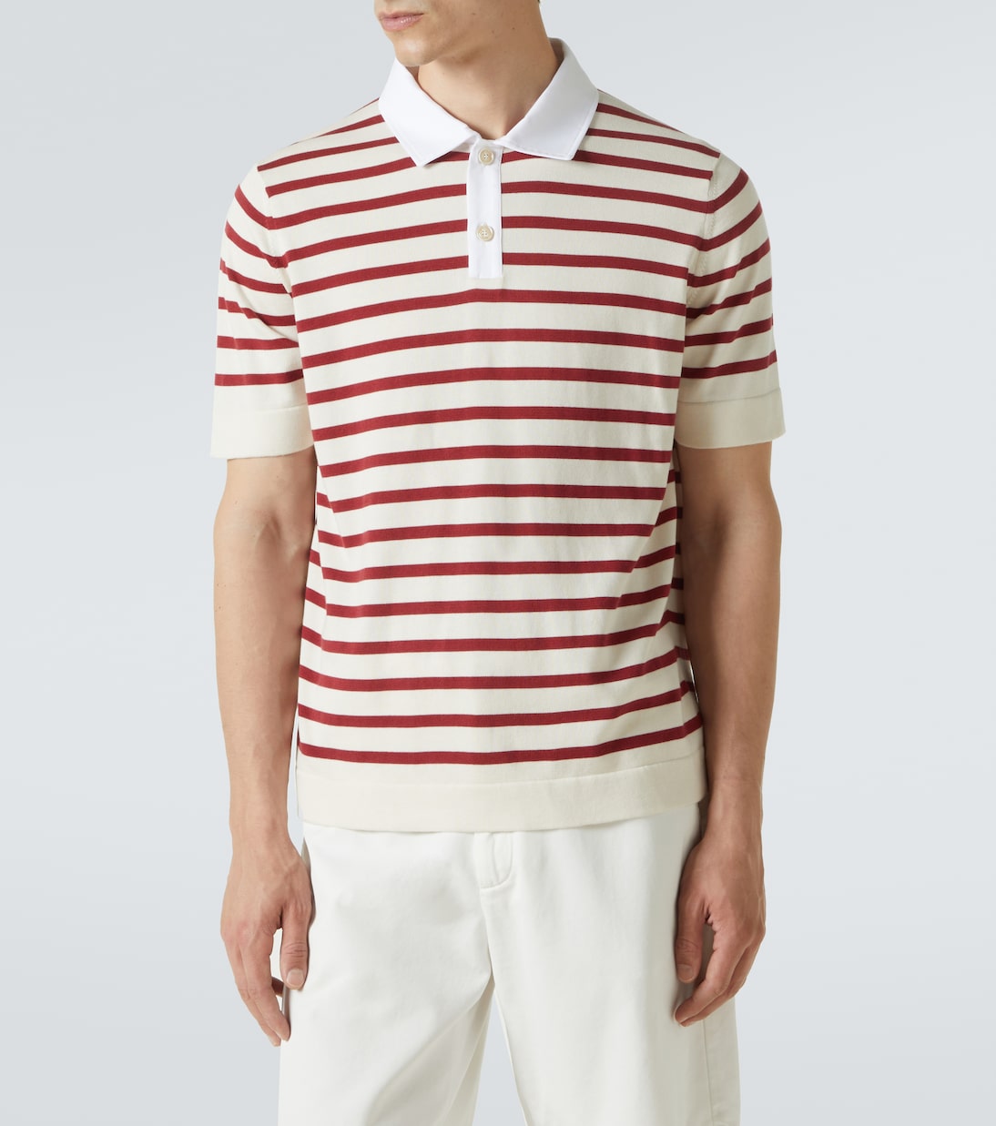 Striped cotton polo shirt | Brunello Cucinelli