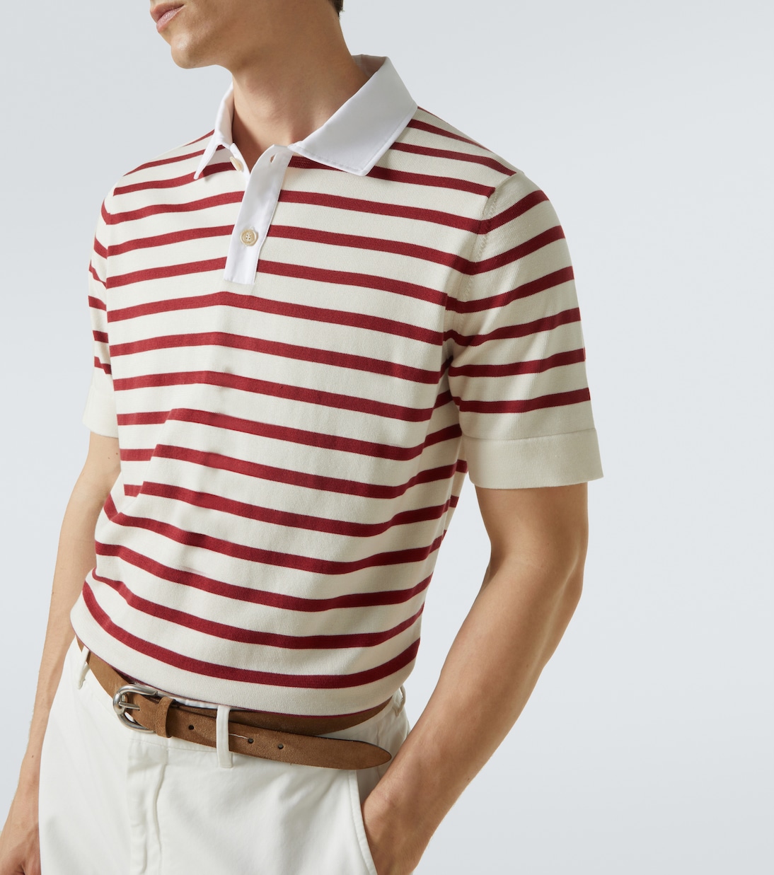 Striped cotton polo shirt | Brunello Cucinelli