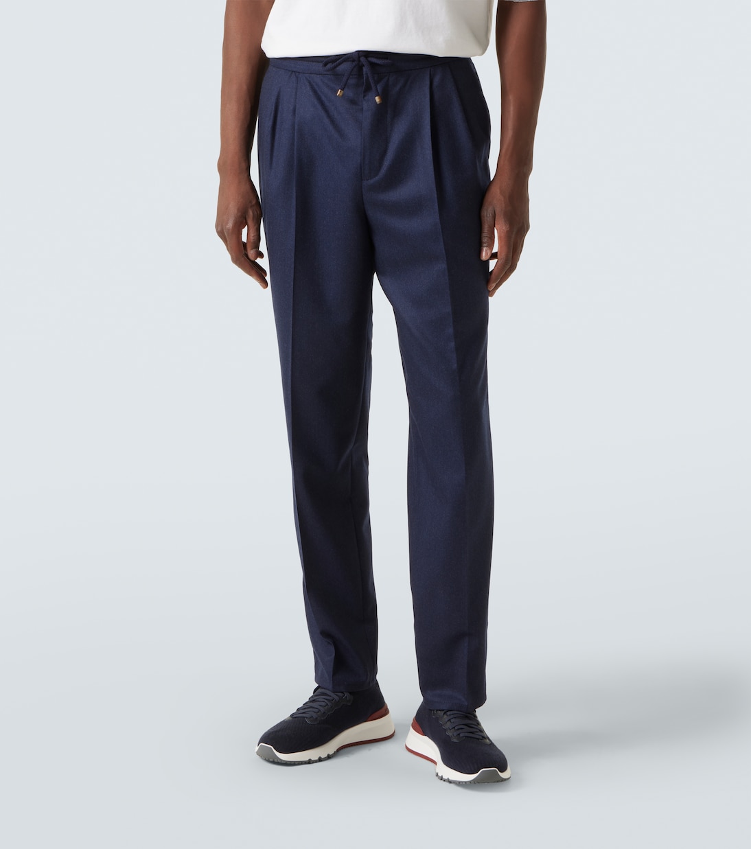 Pantalones rectos de lana virgen | Brunello Cucinelli