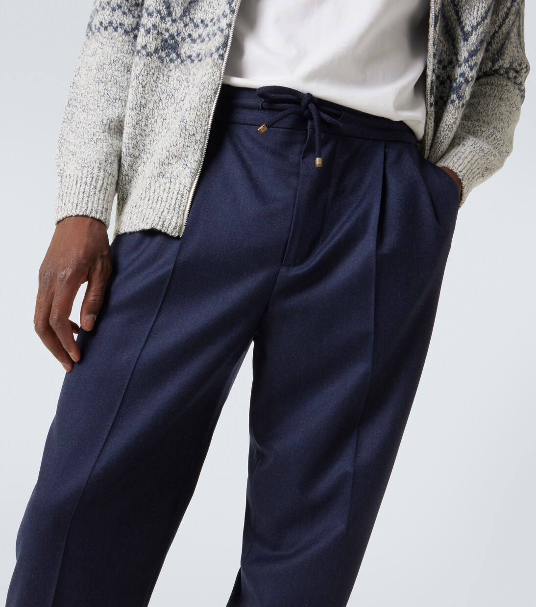 Pantalones rectos de lana virgen | Brunello Cucinelli