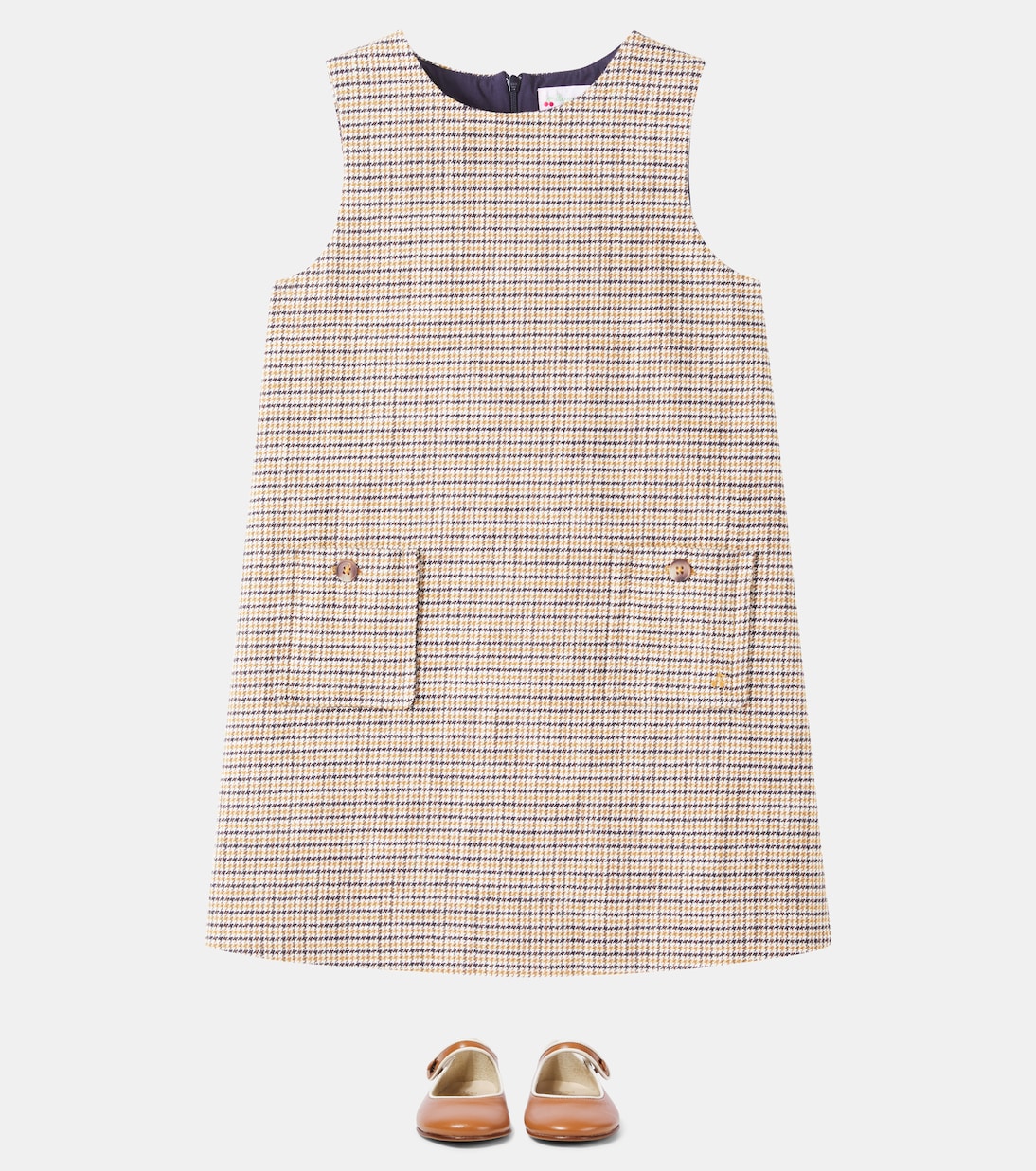 Jinette棉质与羊毛混纺连衣裙 | Bonpoint