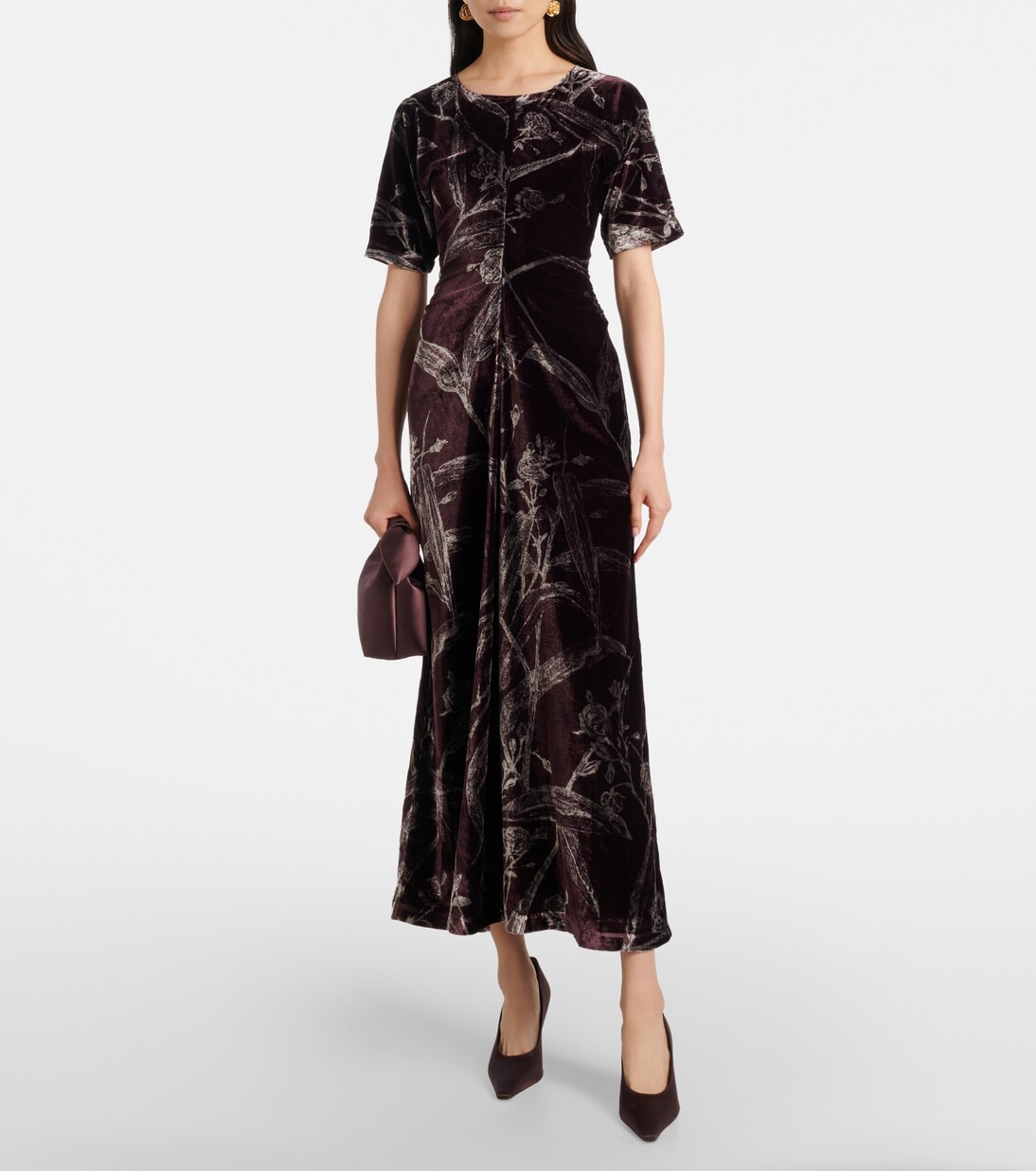 Angelica printed satin midi dress | La DoubleJ