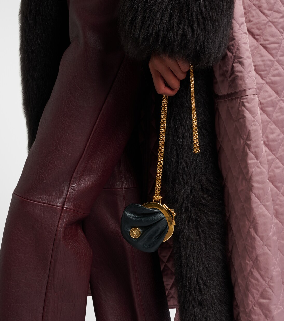 Horse Medal Micro leather coin purse with strap | Chloé