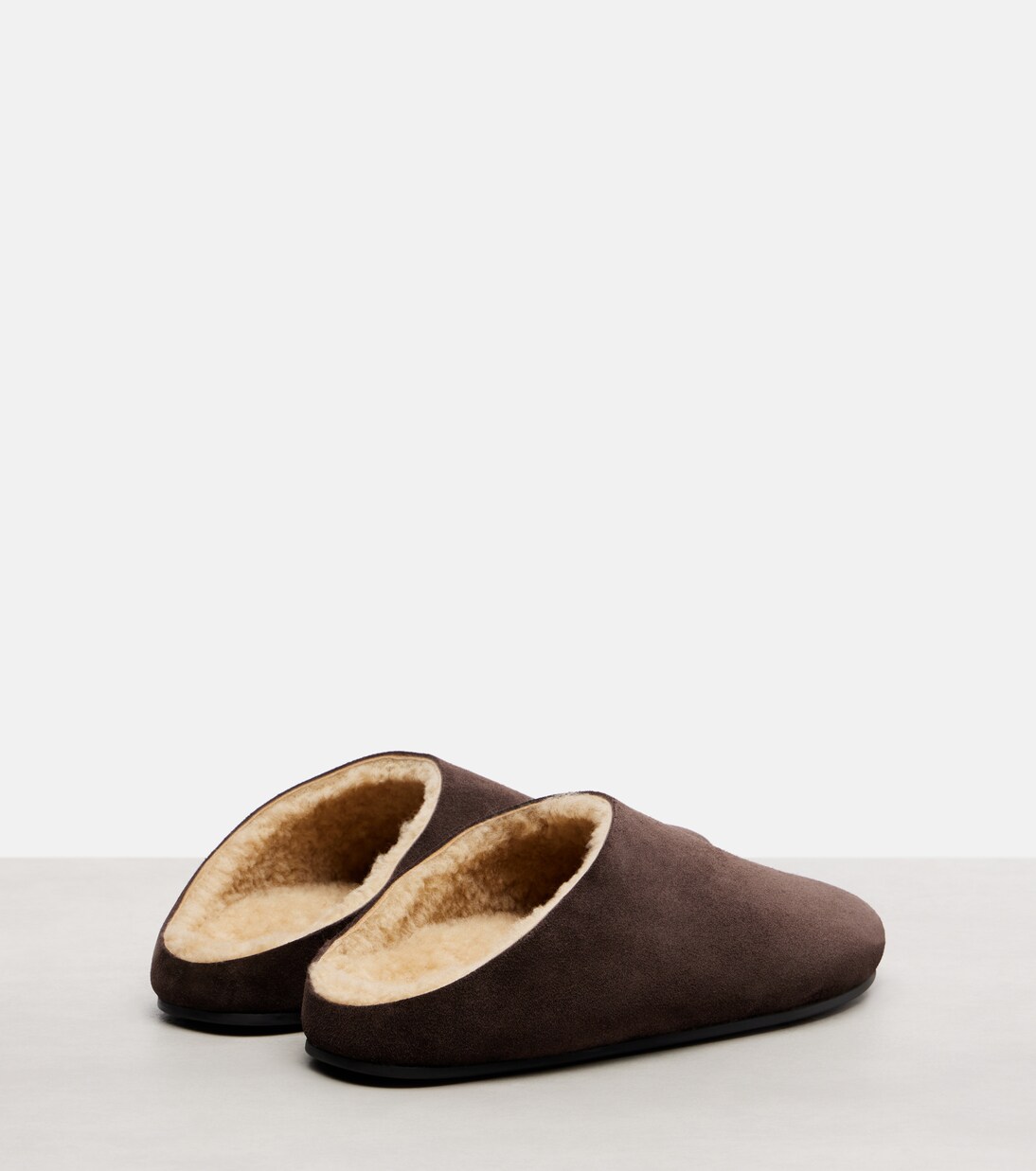 Hudson shearling-lined suede mules | The Row