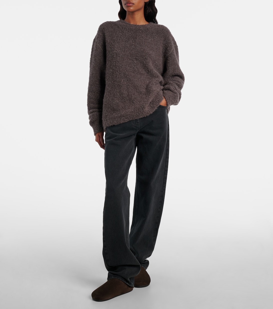 Hudson shearling-lined suede mules | The Row