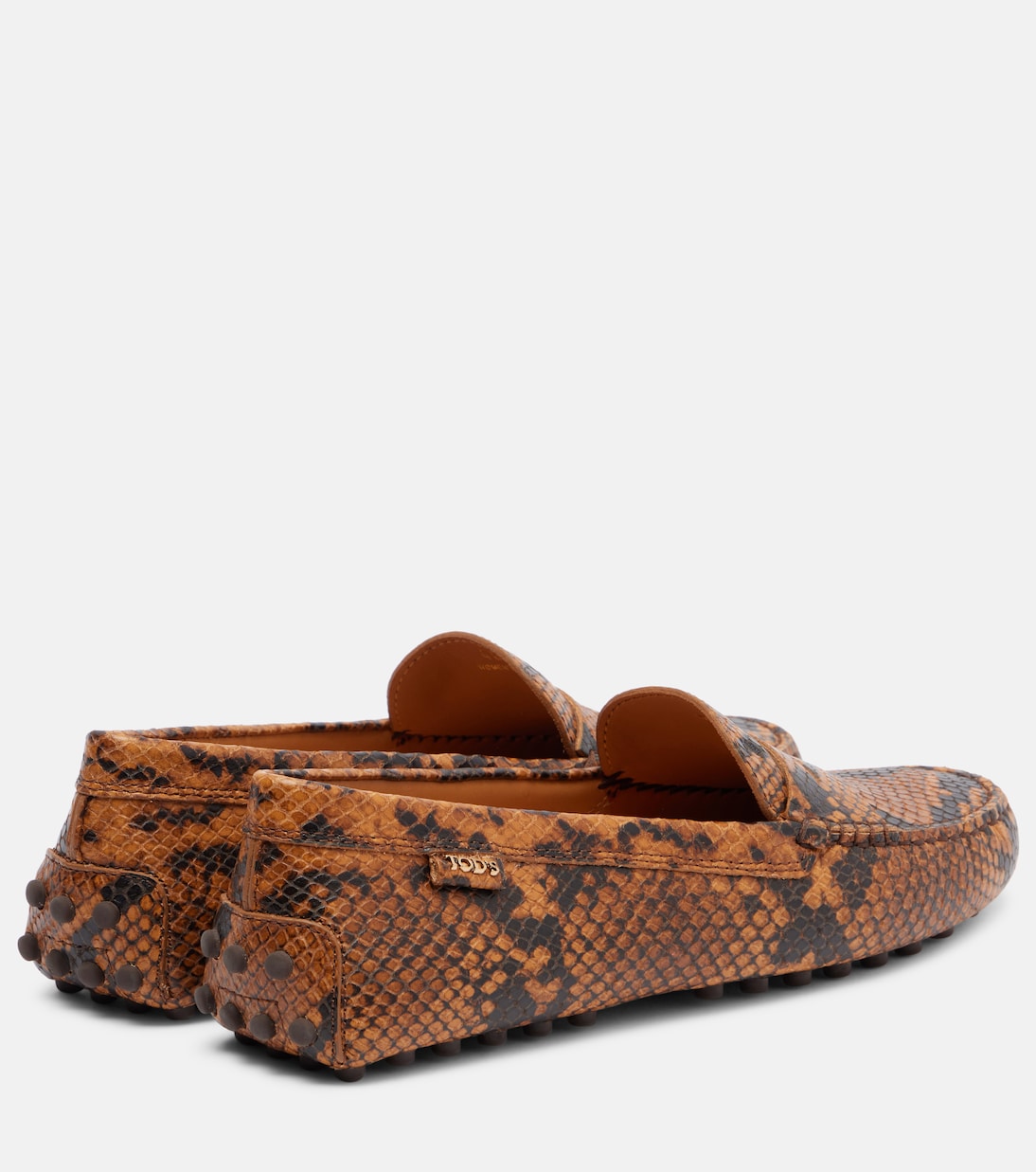Gommino snake-effect leather driving shoes | Tod's