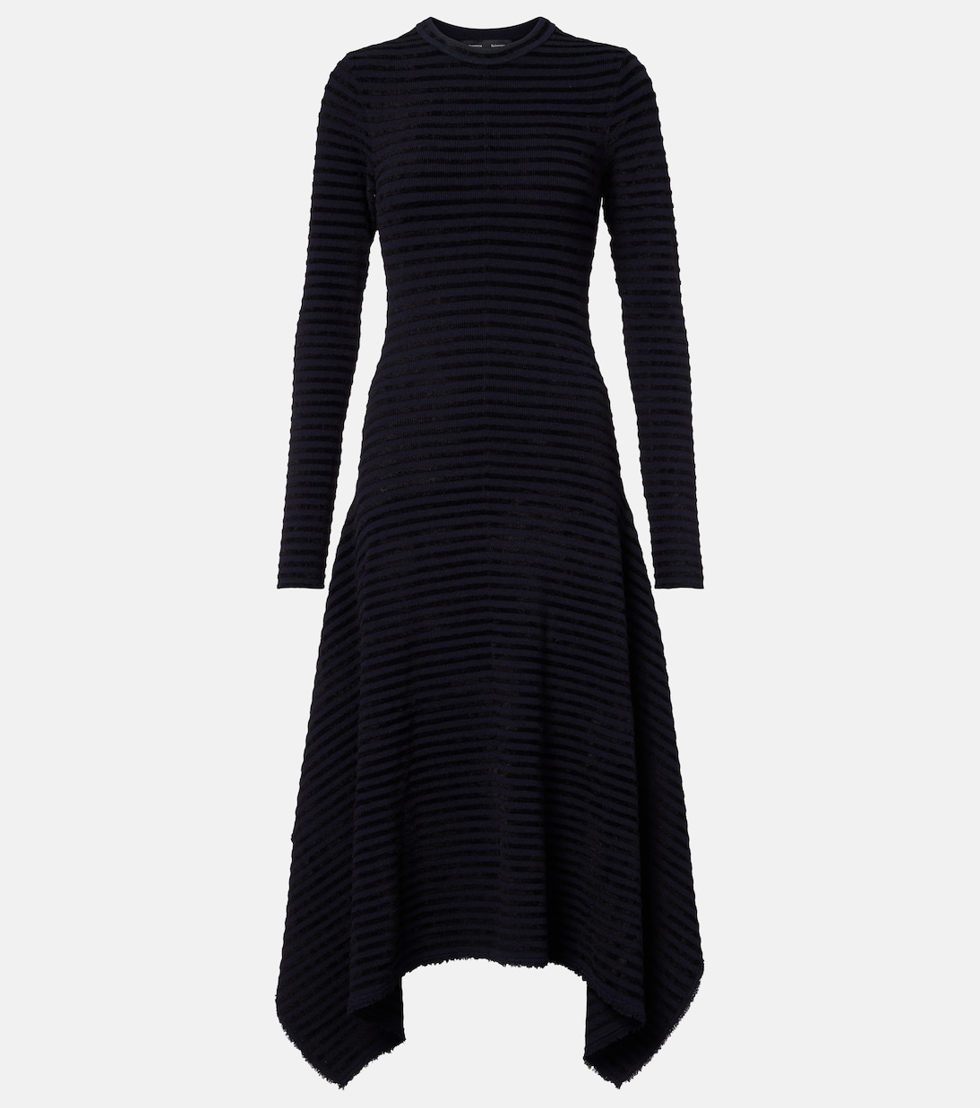 Didi striped knitted asymmetric midi dress | Proenza Schouler