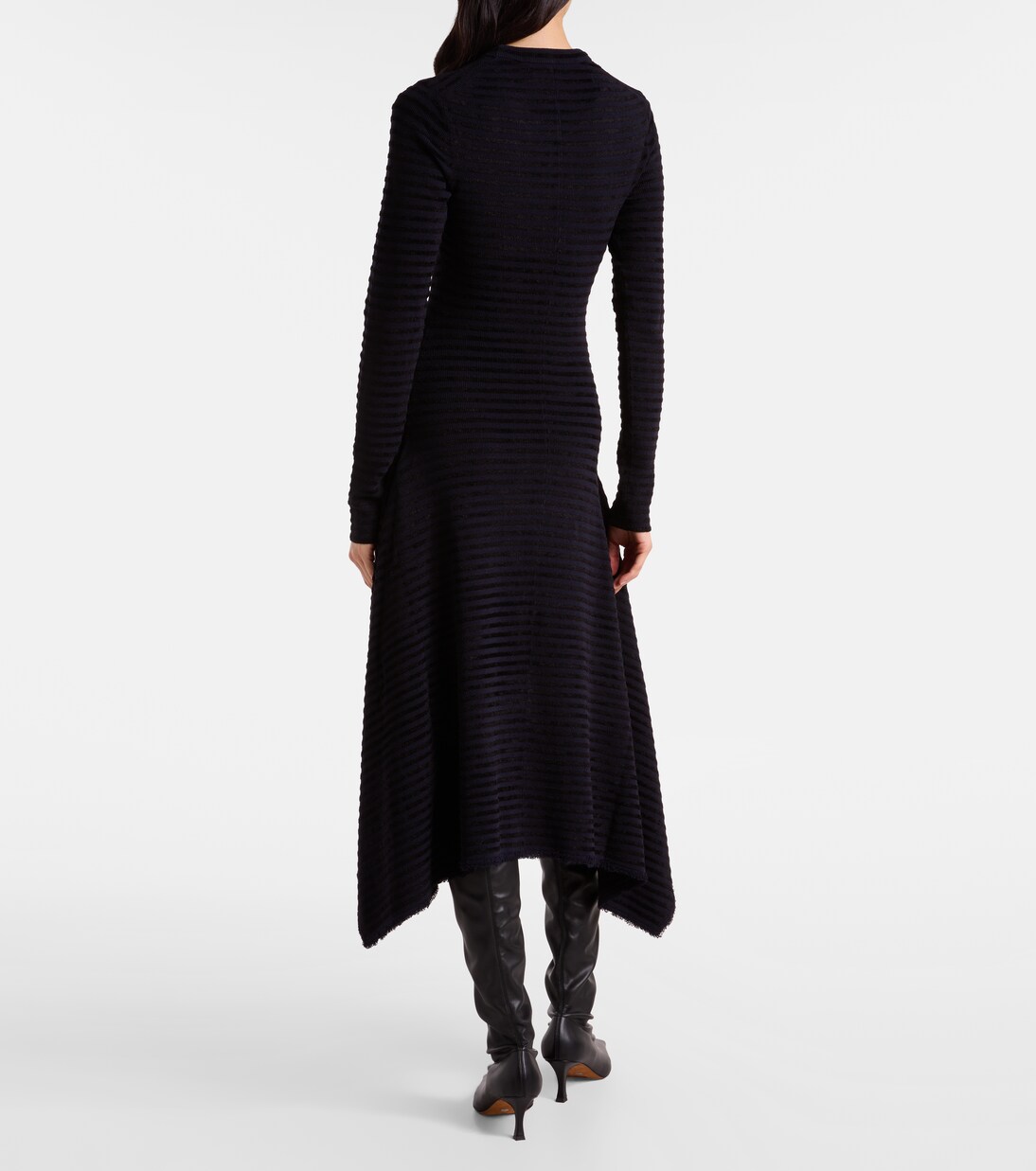 Didi striped knitted asymmetric midi dress | Proenza Schouler
