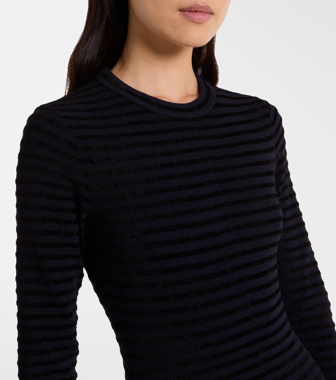 Didi striped knitted asymmetric midi dress | Proenza Schouler