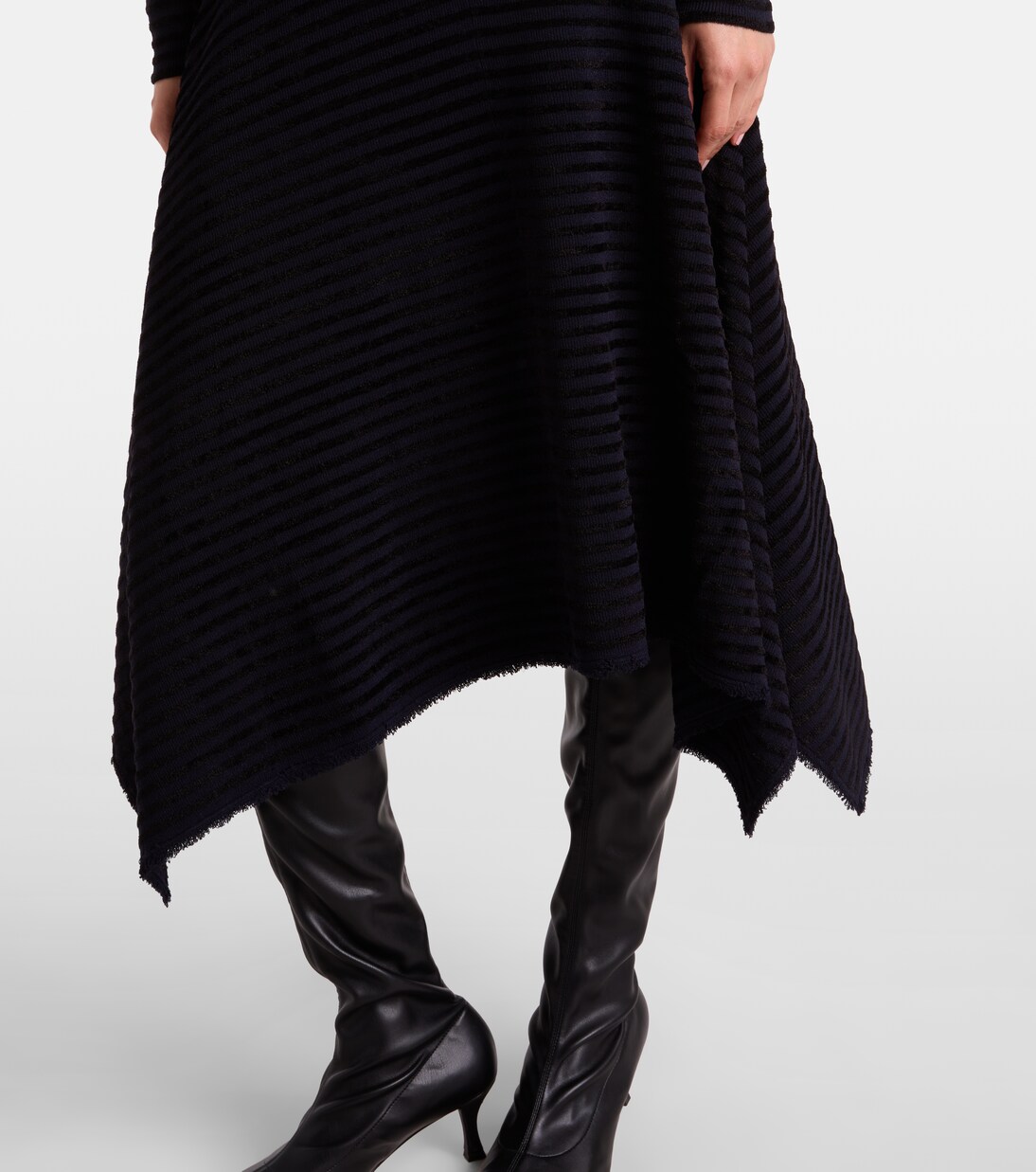 Didi striped knitted asymmetric midi dress | Proenza Schouler