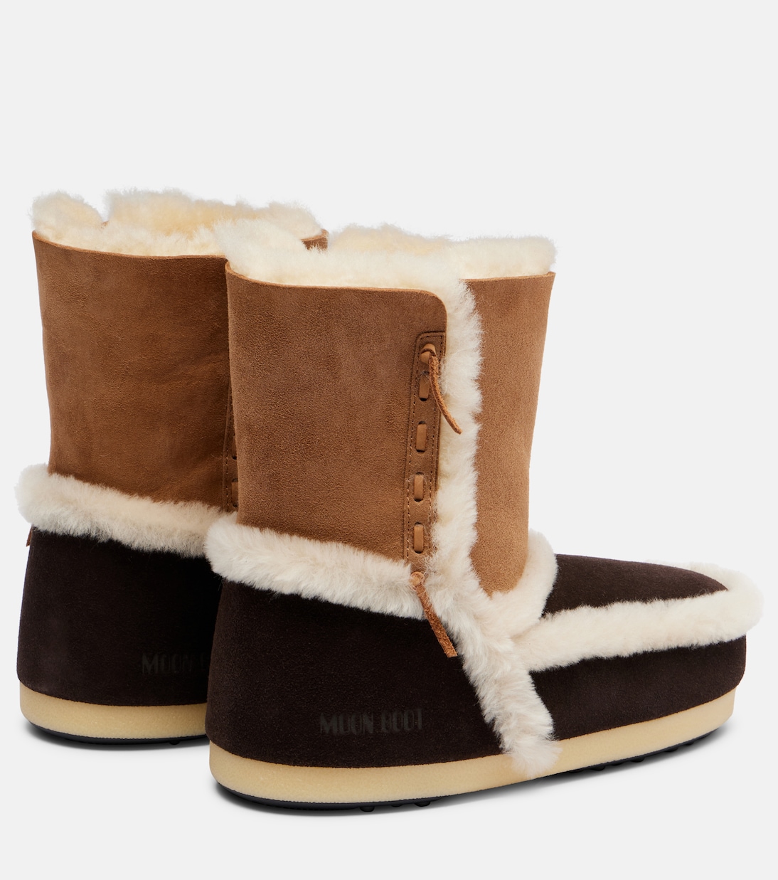 EVX shearling-trimmed suede ankle boots | Moon Boot