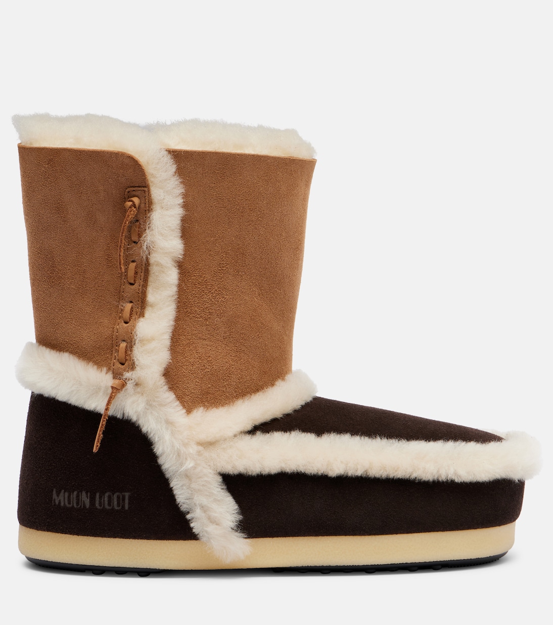 EVX shearling-trimmed suede ankle boots | Moon Boot