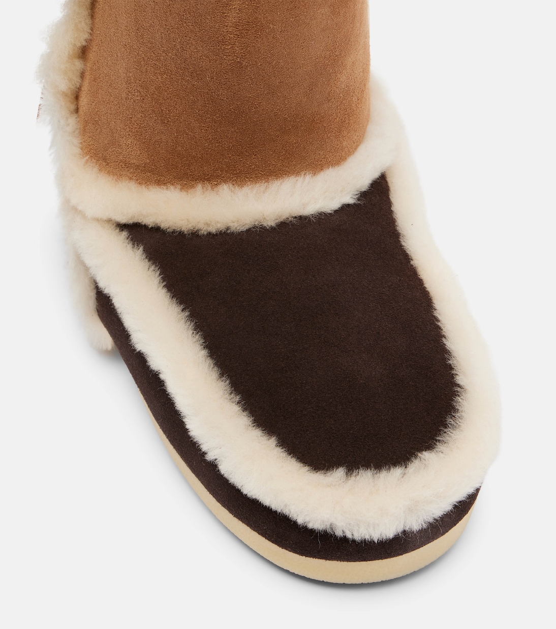 EVX shearling-trimmed suede ankle boots | Moon Boot
