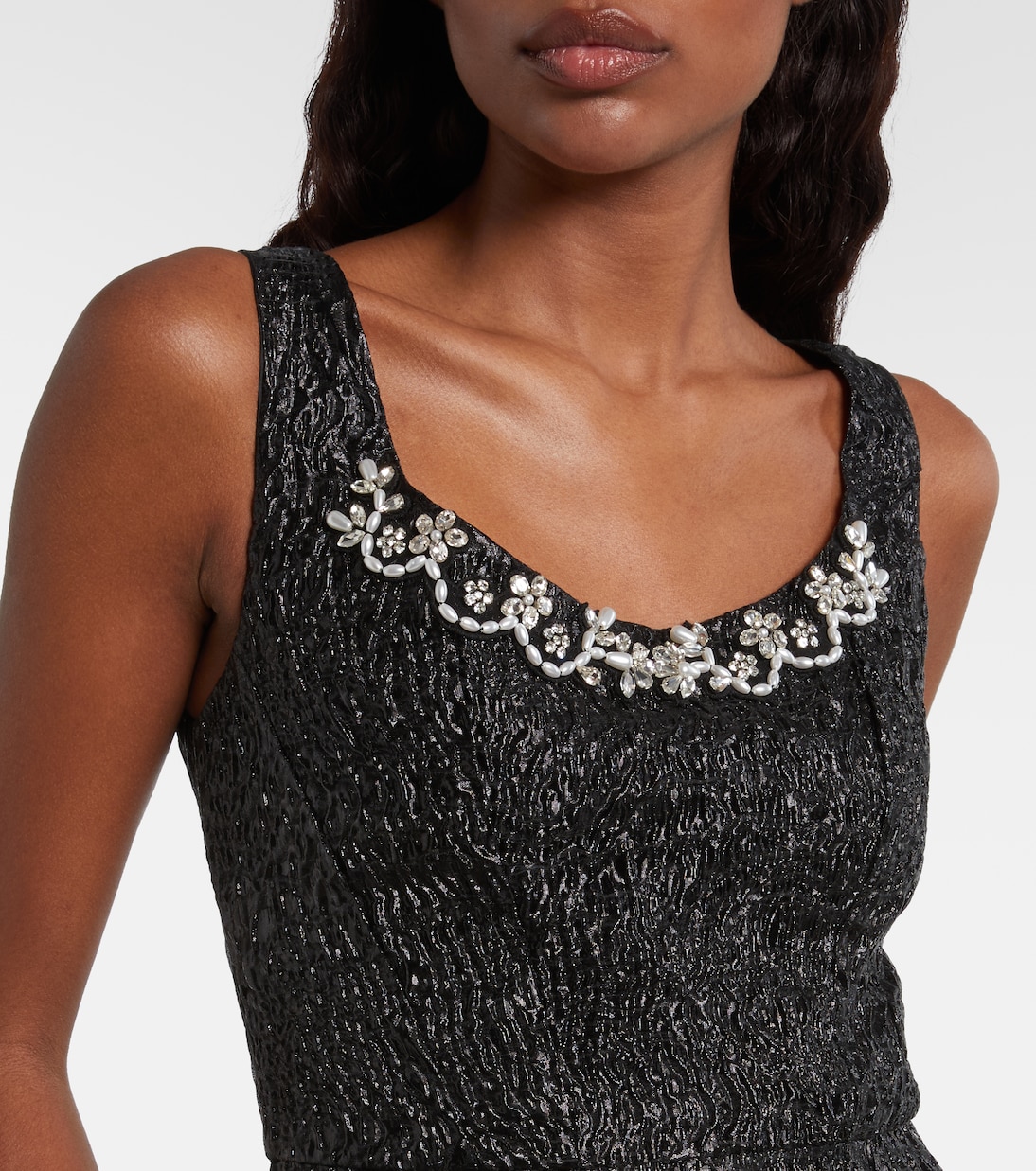 Verziertes Cocktailkleid aus Lamé | Simone Rocha