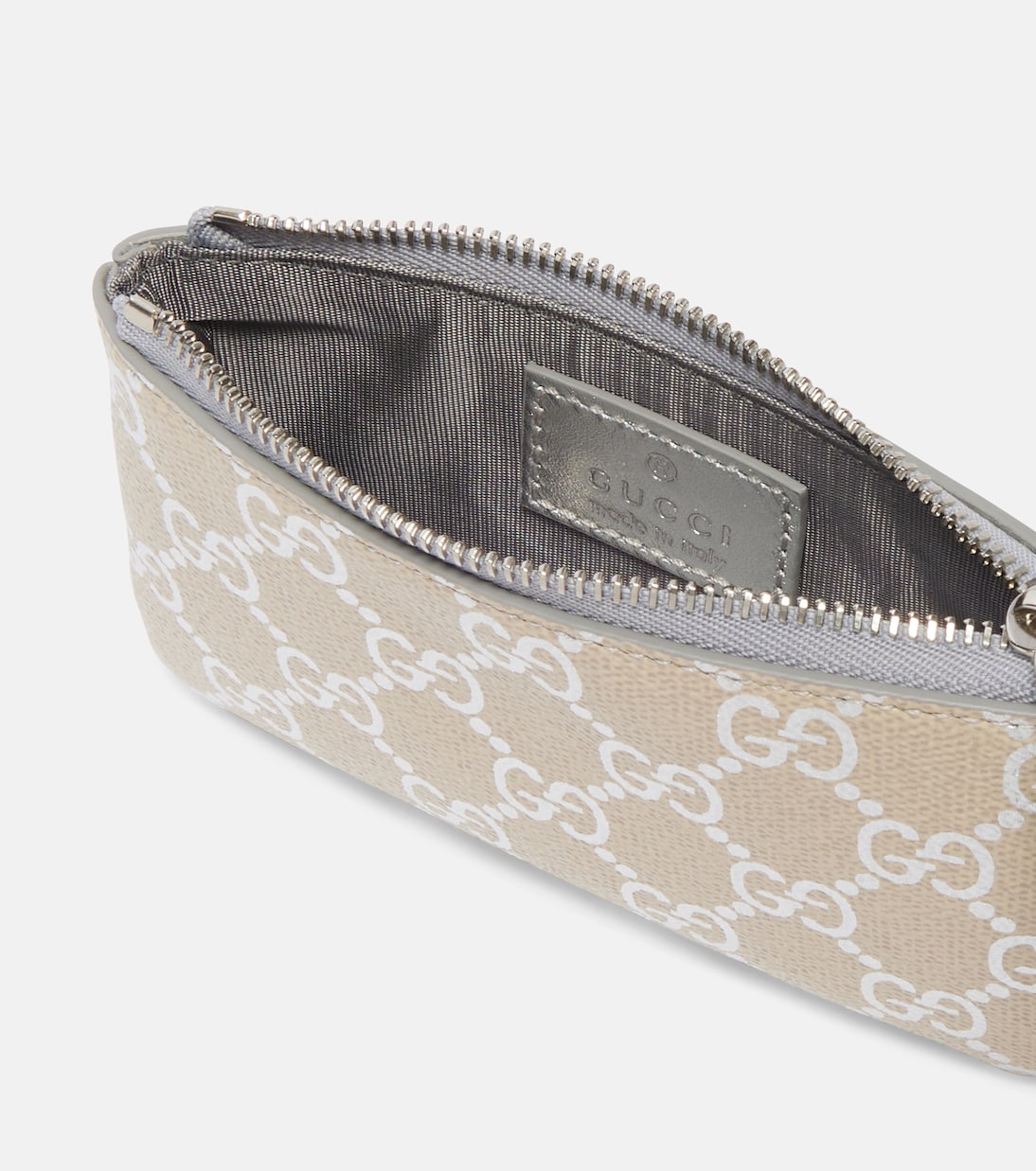GG leather-trimmed pouch | Gucci