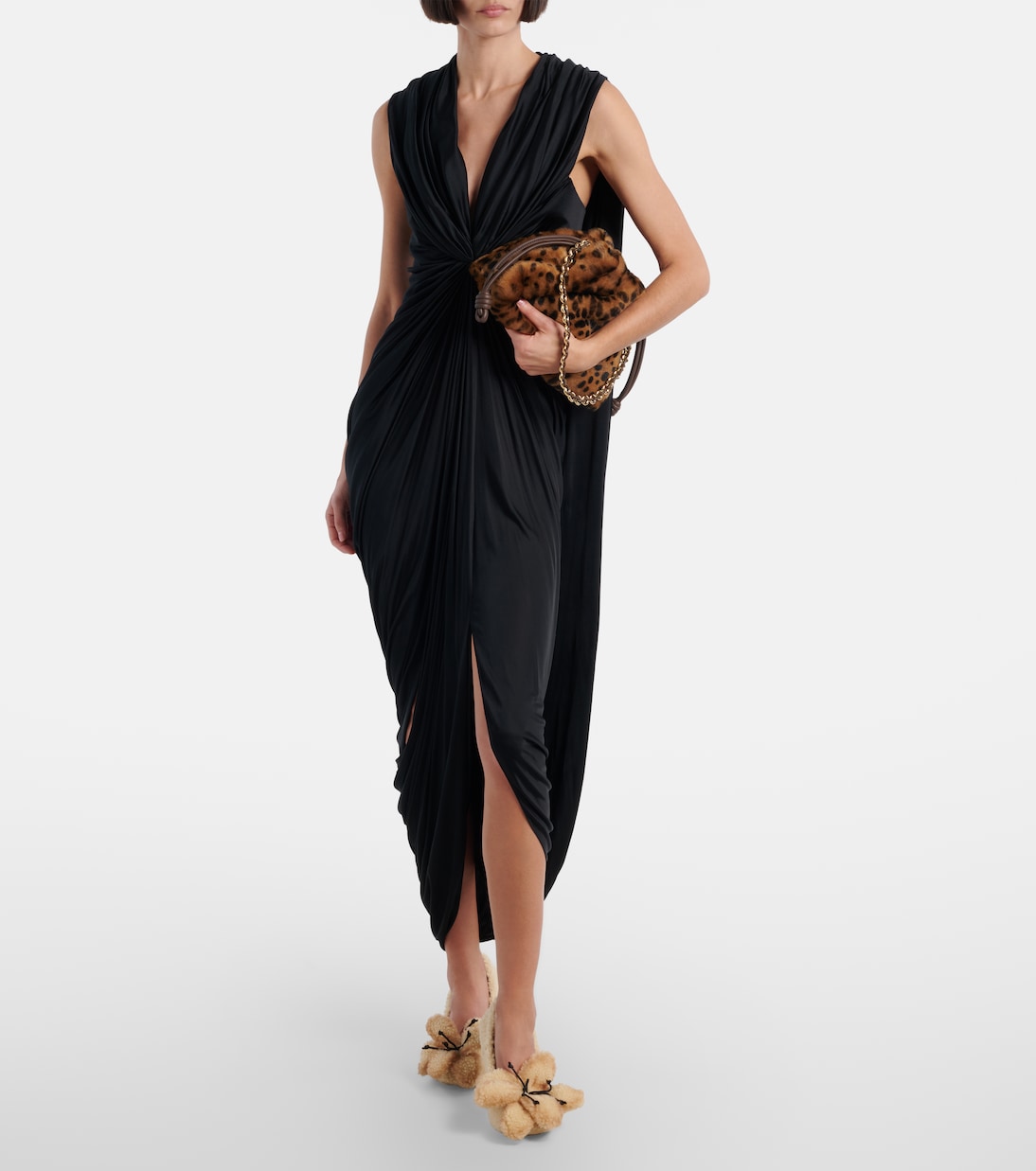 Toy floral-appliqué shearling pumps | Loewe