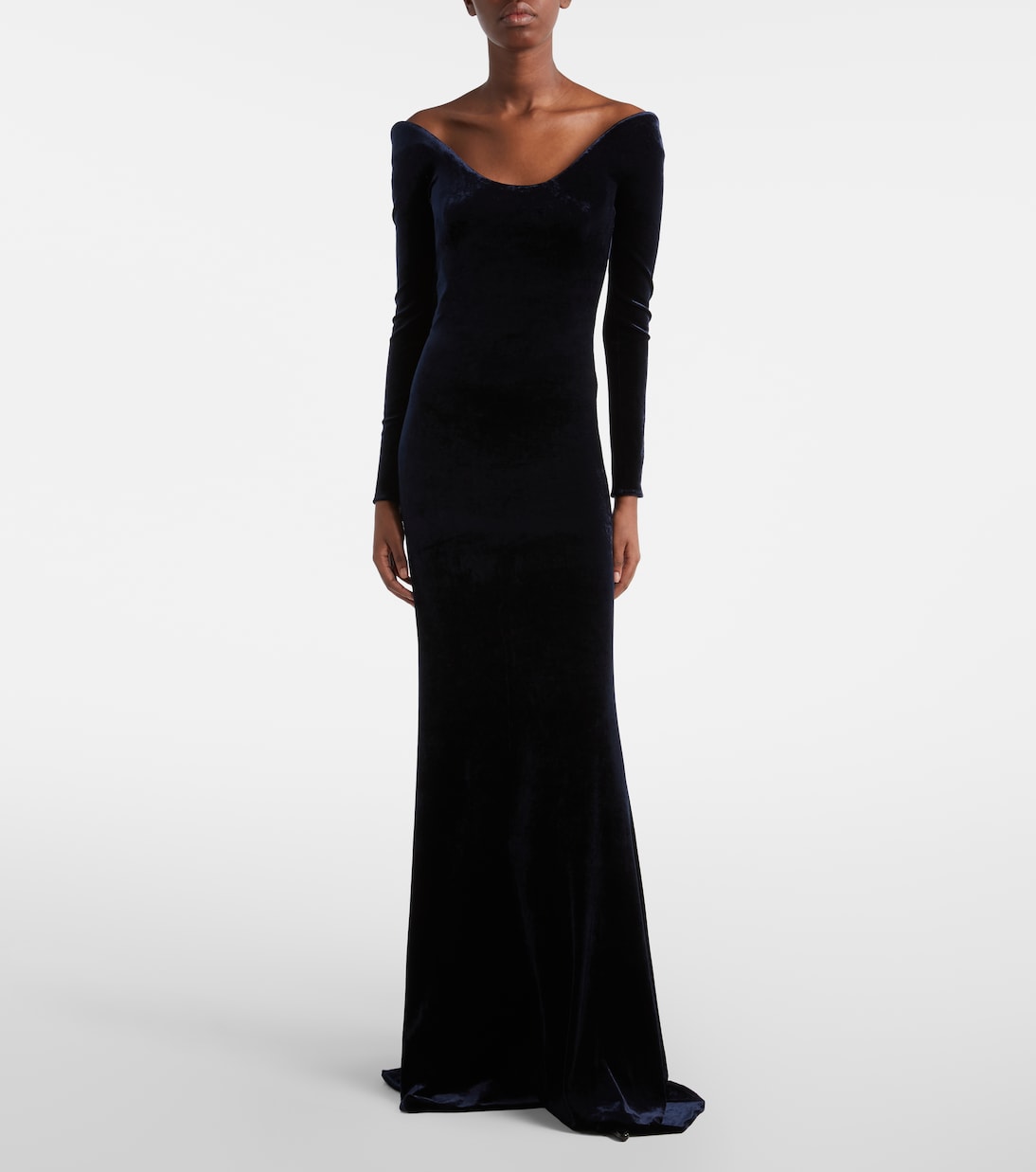 Off-Shoulder-Robe aus Samt | Alaïa