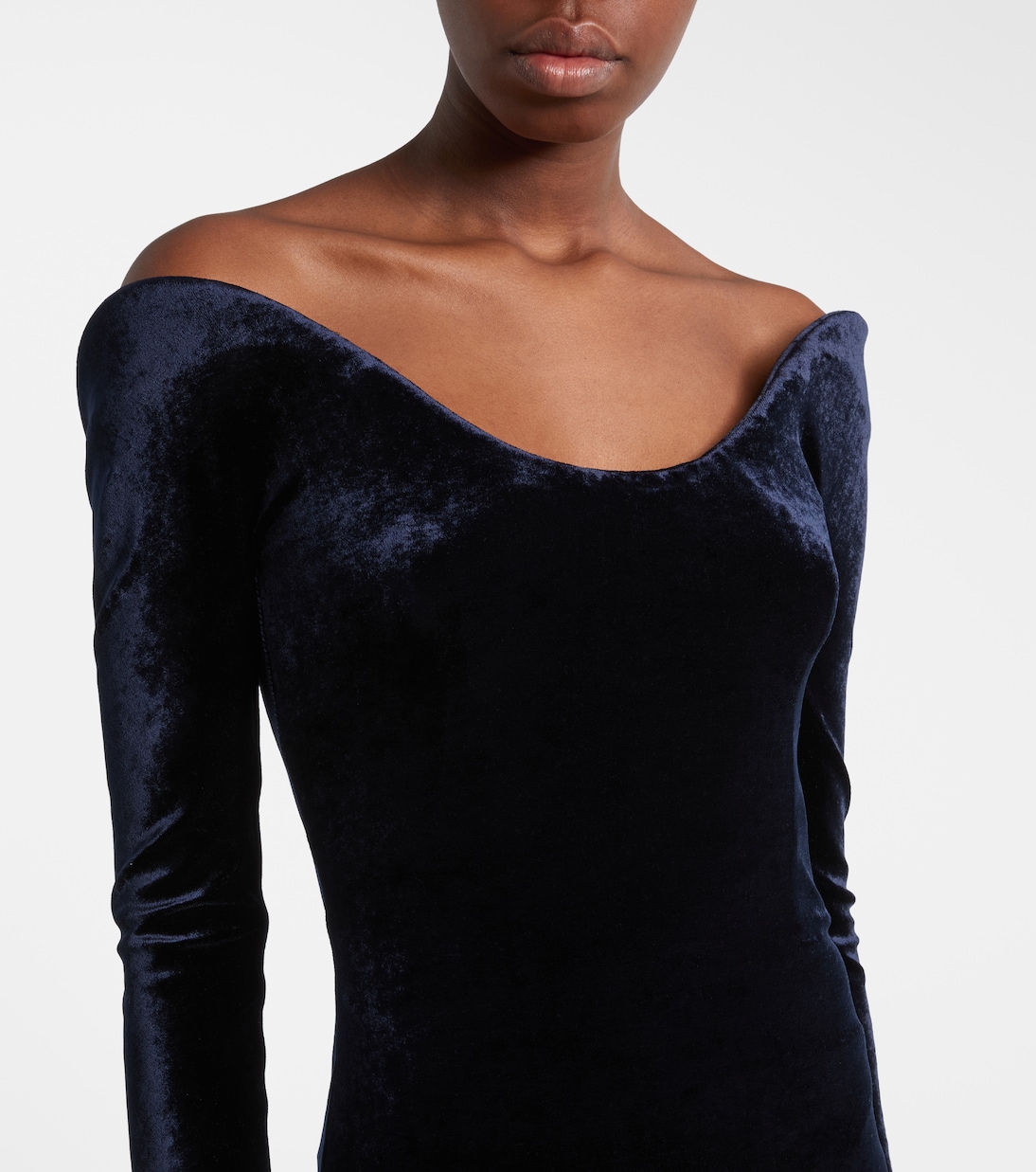 Off-Shoulder-Robe aus Samt | Alaïa