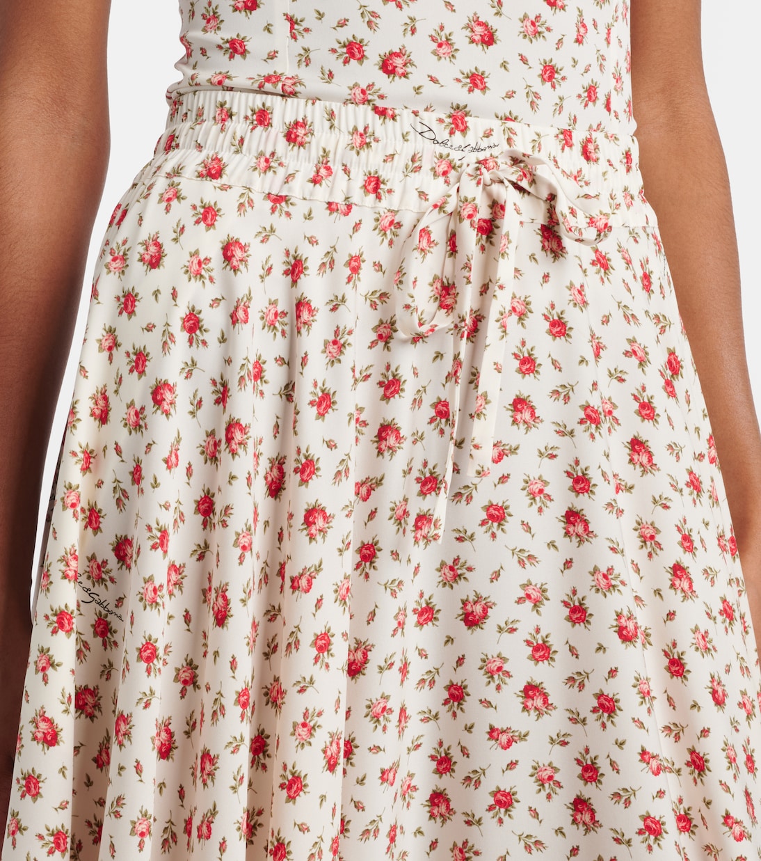 Top aus Charmeuse mit Spitze | Dolce&Gabbana