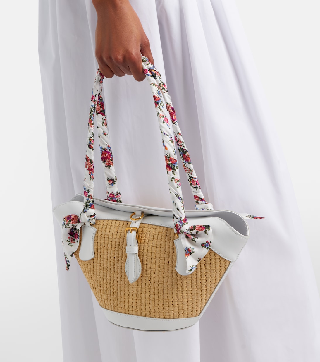 Tote Bag Capri Medium aus Raffiabast mit Leder | Dolce&Gabbana