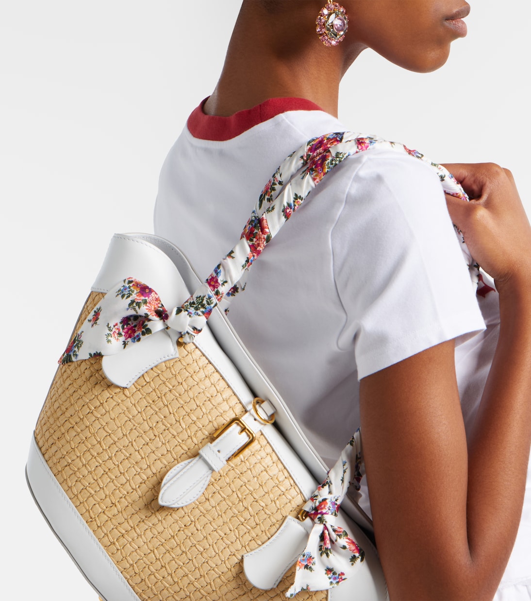 Tote Bag Capri Medium aus Raffiabast mit Leder | Dolce&Gabbana