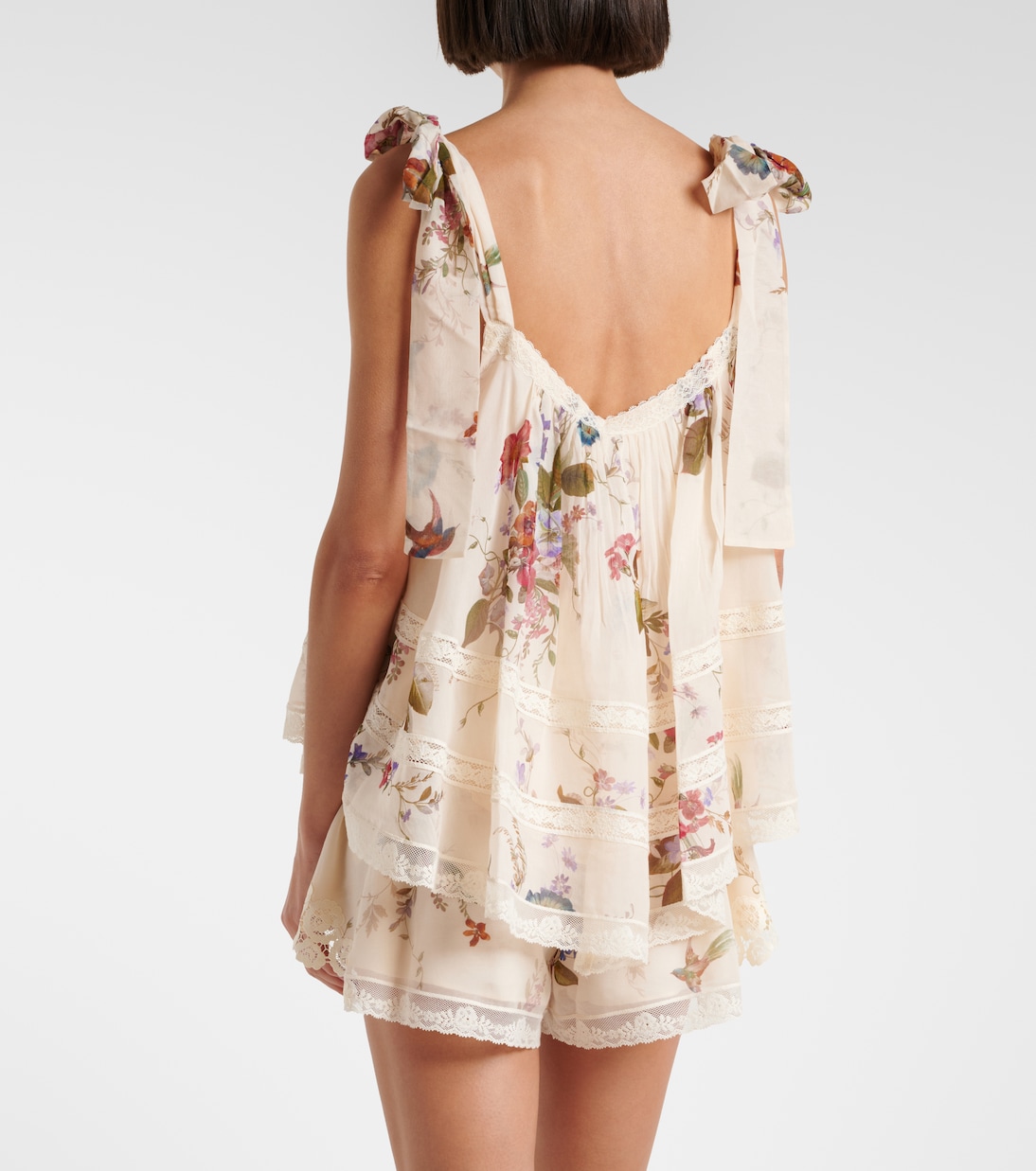 Patience floral cotton and silk top | Zimmermann