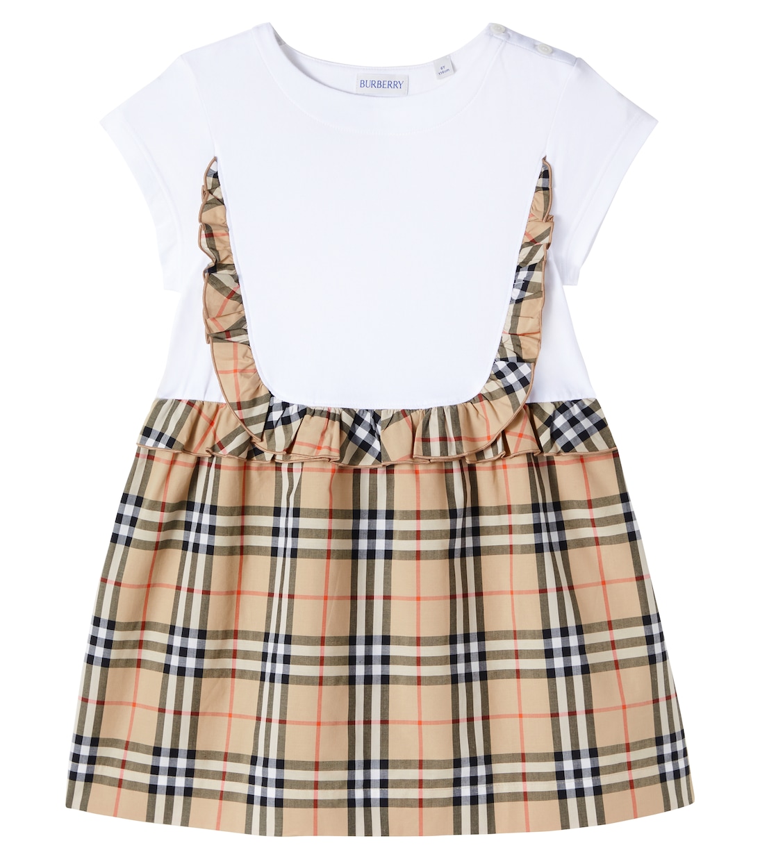 Burberry Check ruffled cotton-blend dress | Burberry Kids
