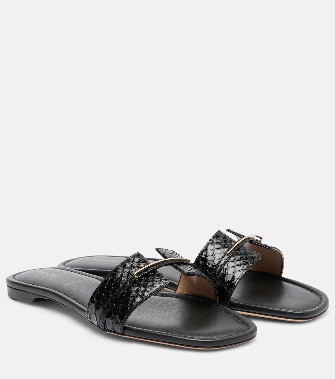 Julianne croc-effect leather slides | Tom Ford