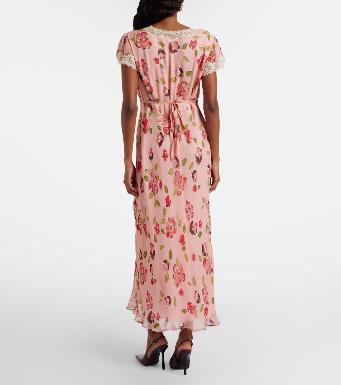 Clarice floral lace-trimmed midi dress | Rixo