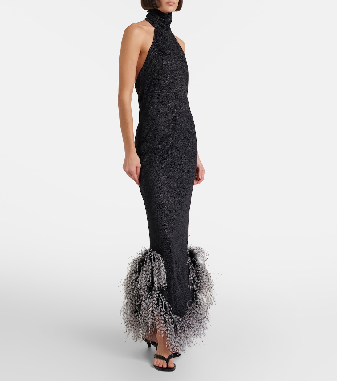 Lumière Plumage halterneck maxi dress | Oséree