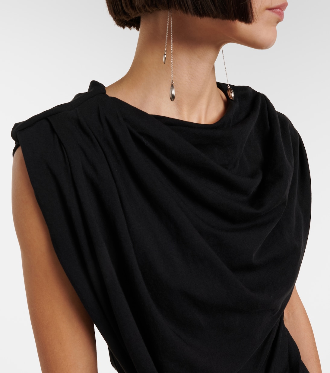 Draped cotton-blend jersey minidress | Entire Studios