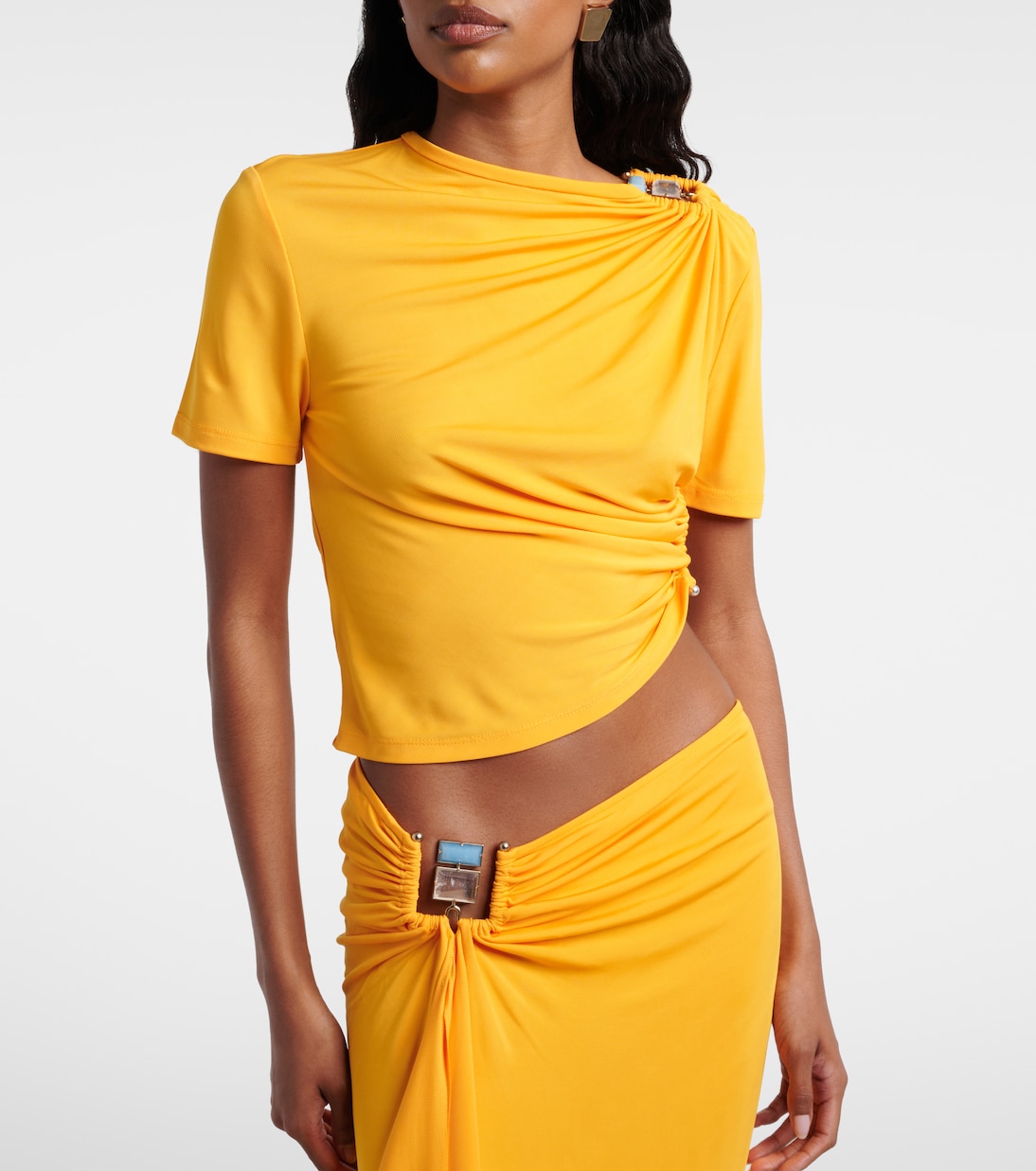 Camiseta Bezel Quartz de jersey fruncida | Christopher Esber