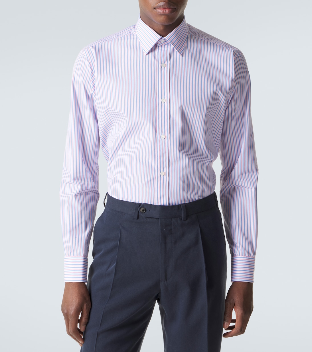 Striped cotton poplin shirt | Charvet