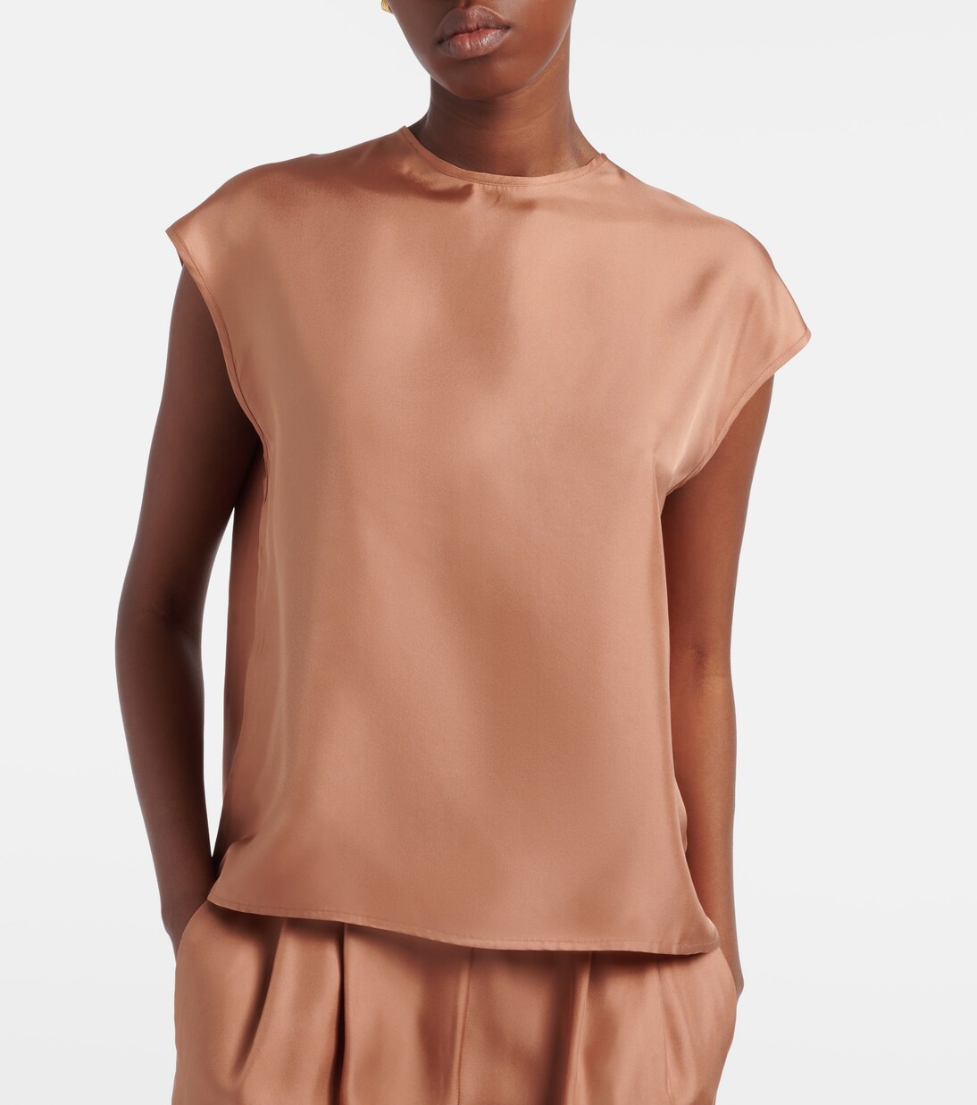 Dasha silk twill top | Asceno