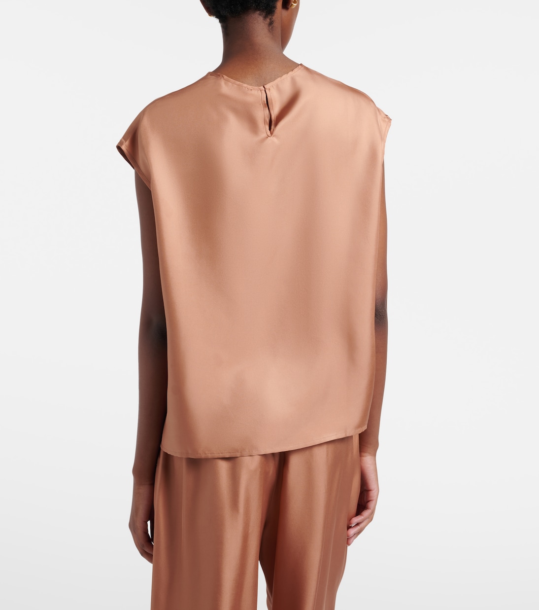 Dasha silk twill top | Asceno