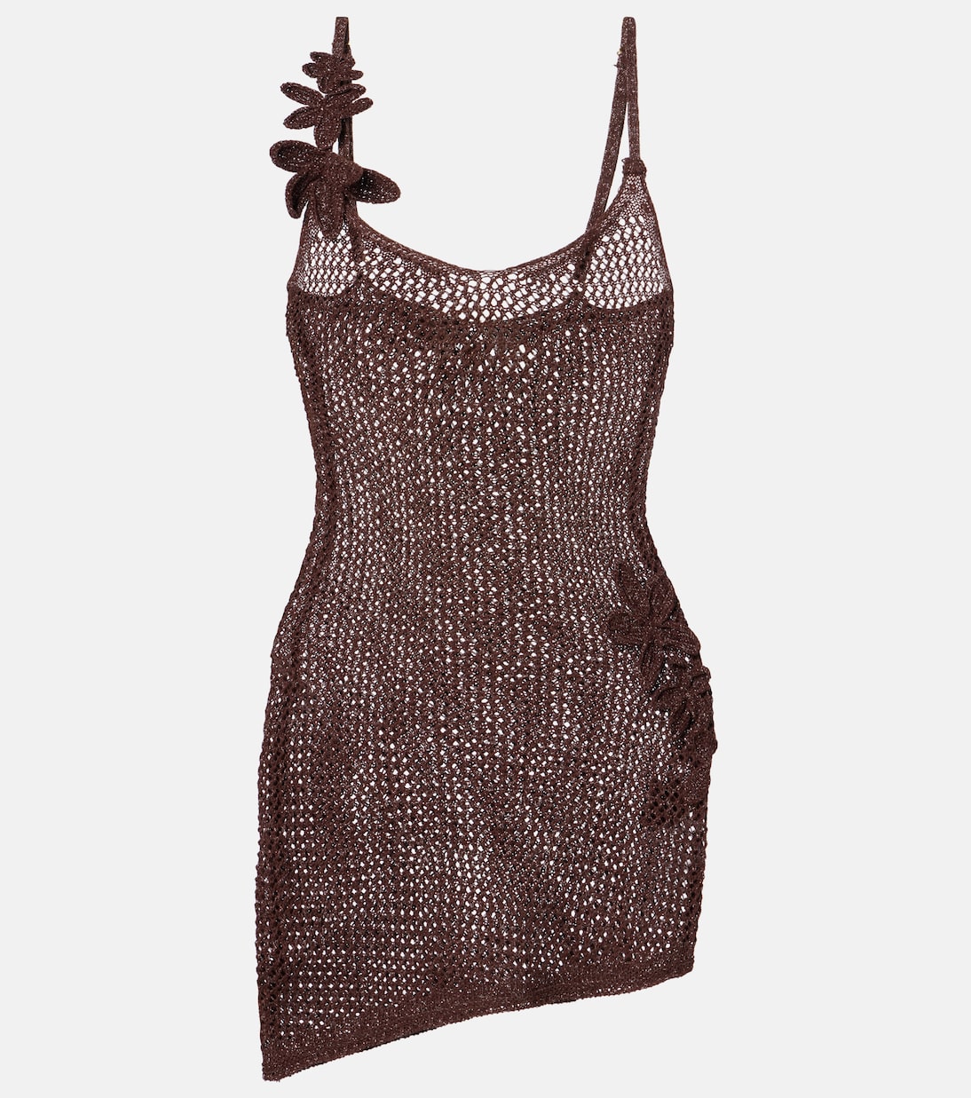 فستان قصير من اللاميه محبوك بغرز مفتوحة Maris | Bananhot