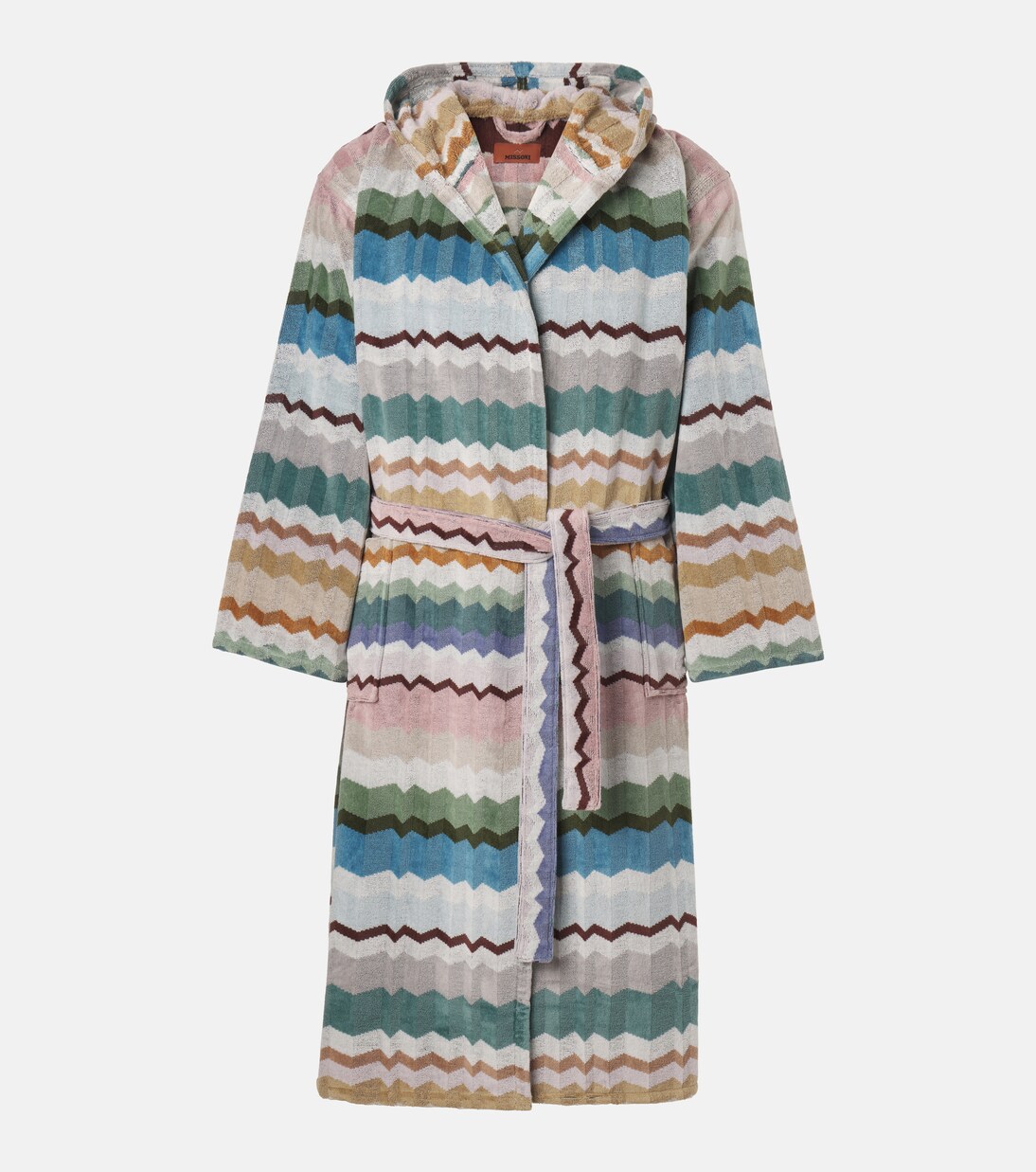 Eva Zigzag hooded cotton terry bathrobe | Missoni