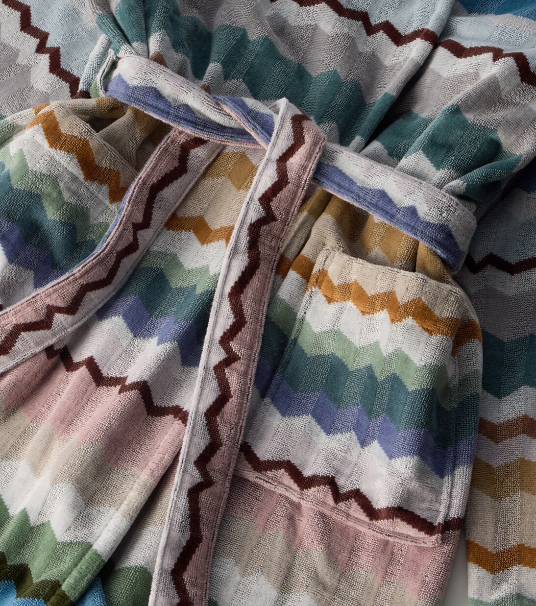 Eva Zigzag hooded cotton terry bathrobe | Missoni