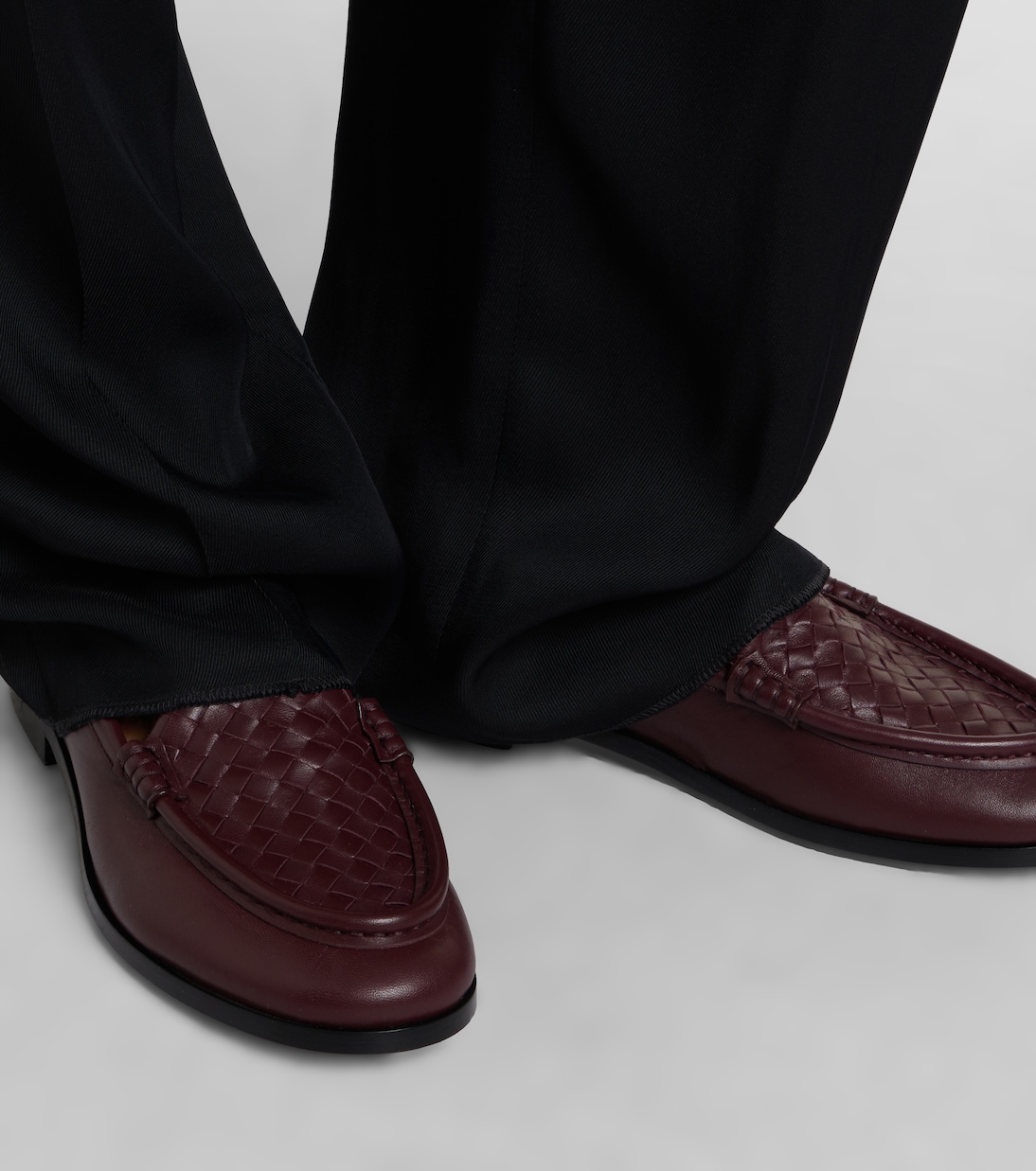 Silenzio Intrecciato leather loafers | Bottega Veneta