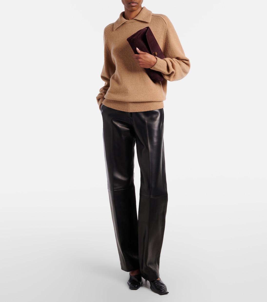 Clutch Audrey aus Veloursleder | Khaite