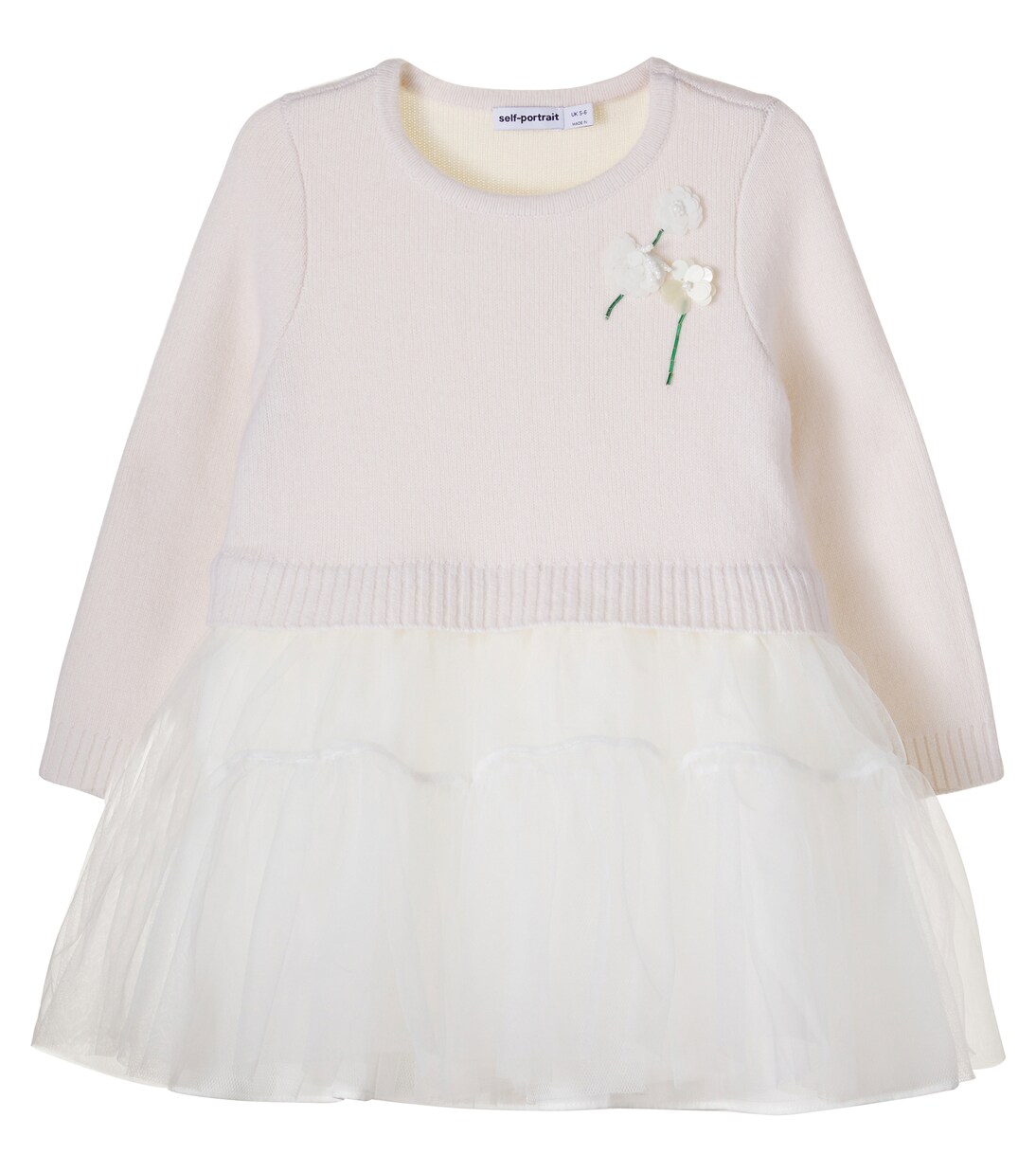 Knitted tulle dress | Self-Portrait Kids