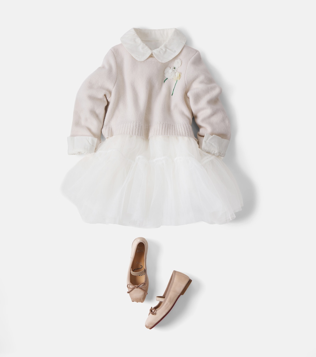 Knitted tulle dress | Self-Portrait Kids