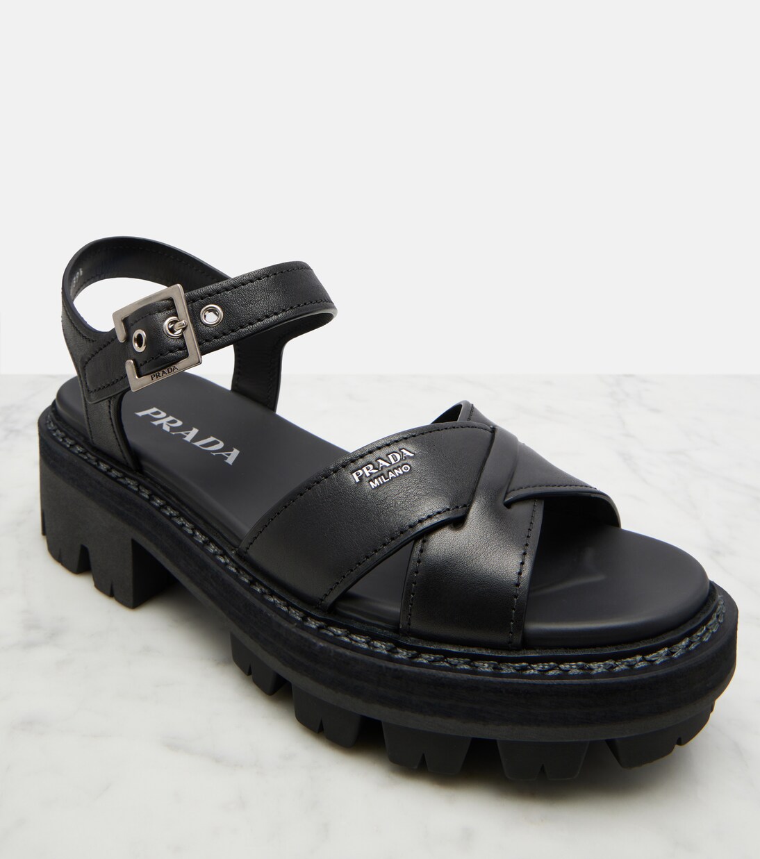 Sandalen aus Leder | Prada