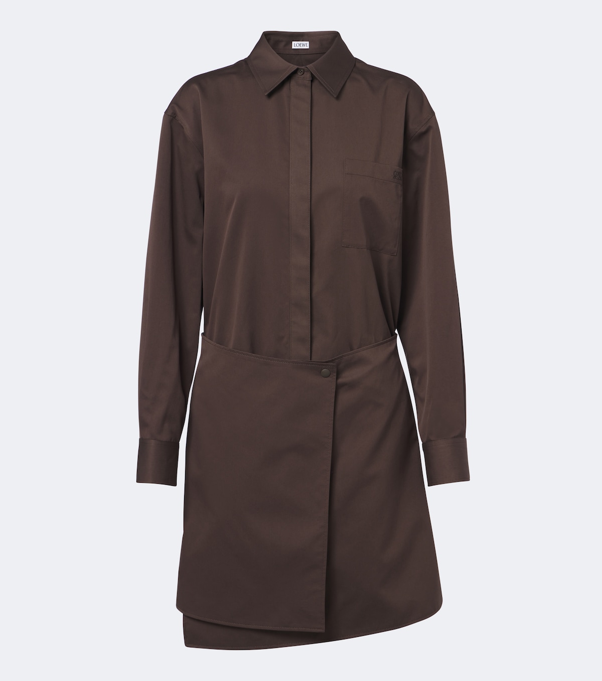 Cotton and silk gabardine shirt dress