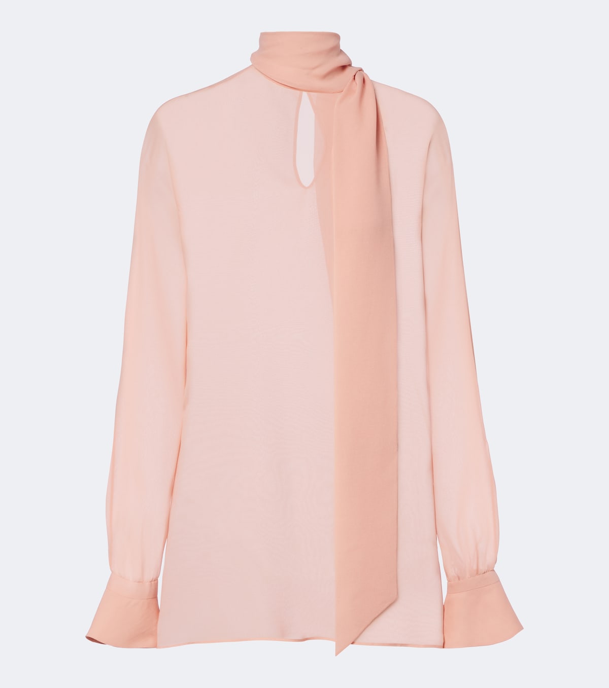 Tie-neck silk georgette blouse